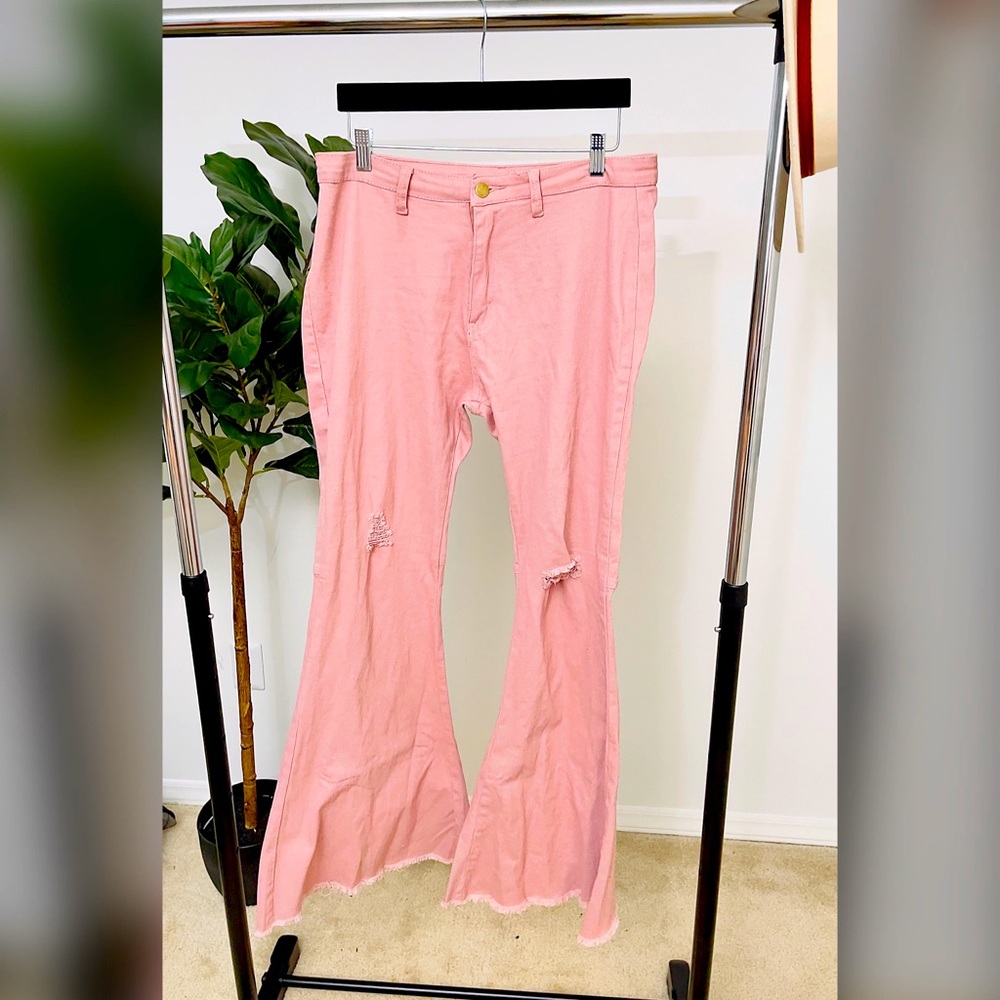 Pink Bell Bottom Jeans